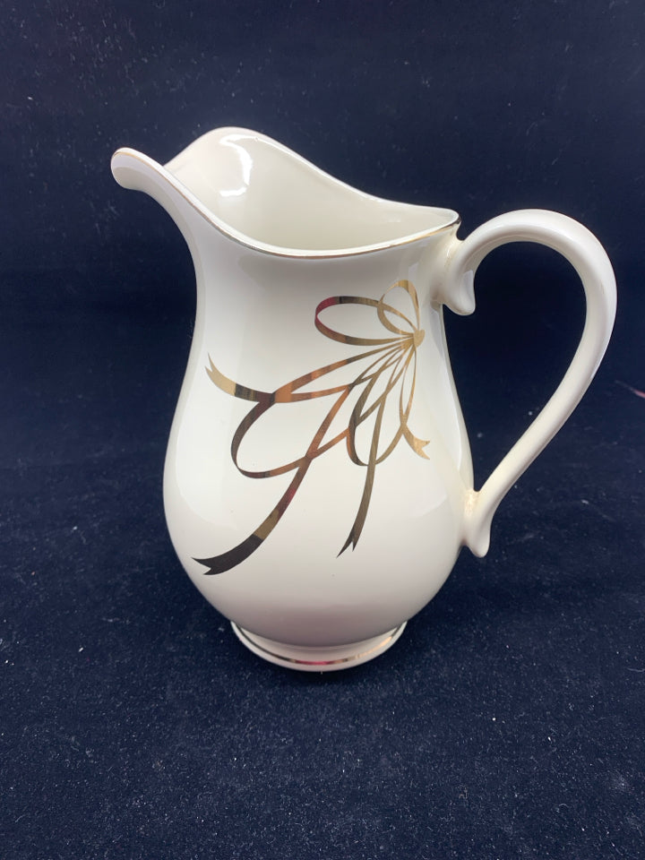 CREAM W GOLD ACCENTS PITCHER.