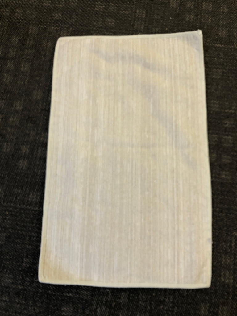 PALE BLUE SEASHELL PRINT BATH RUG.