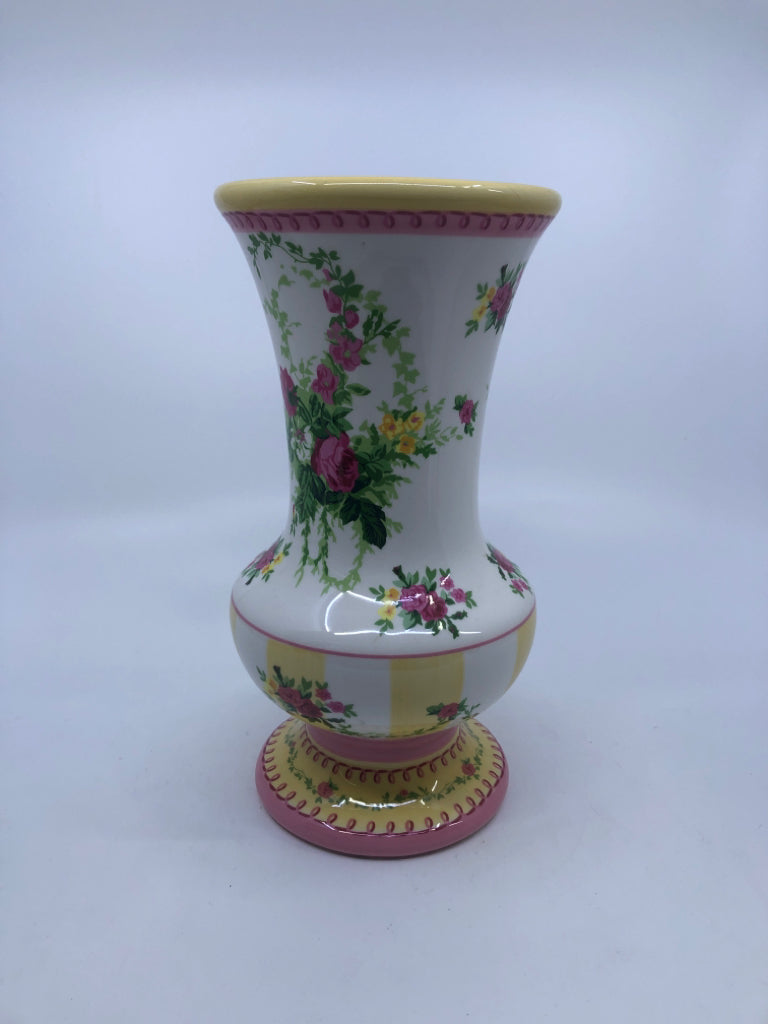 LAURA ASHLEY FLORAL VASE.