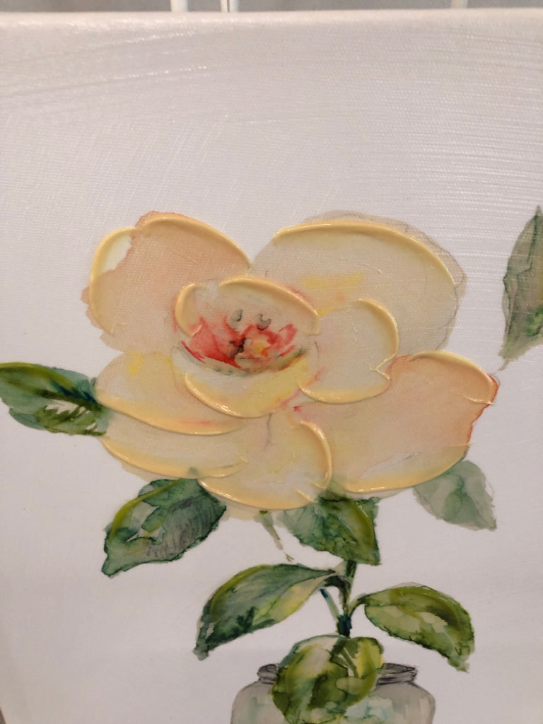 TEXTURED FLOWER CANVAS PAINTING.