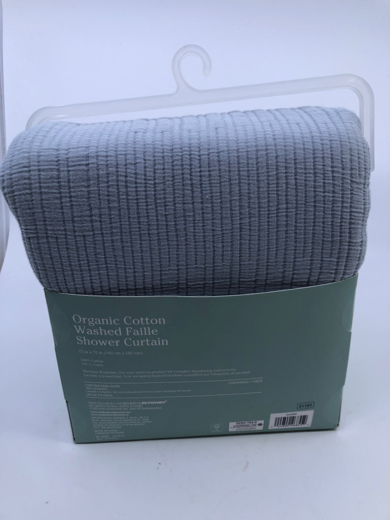 NIP LIGHT BLUE ORGANIC COTTON SHOWER CURTAIN HAVEN.