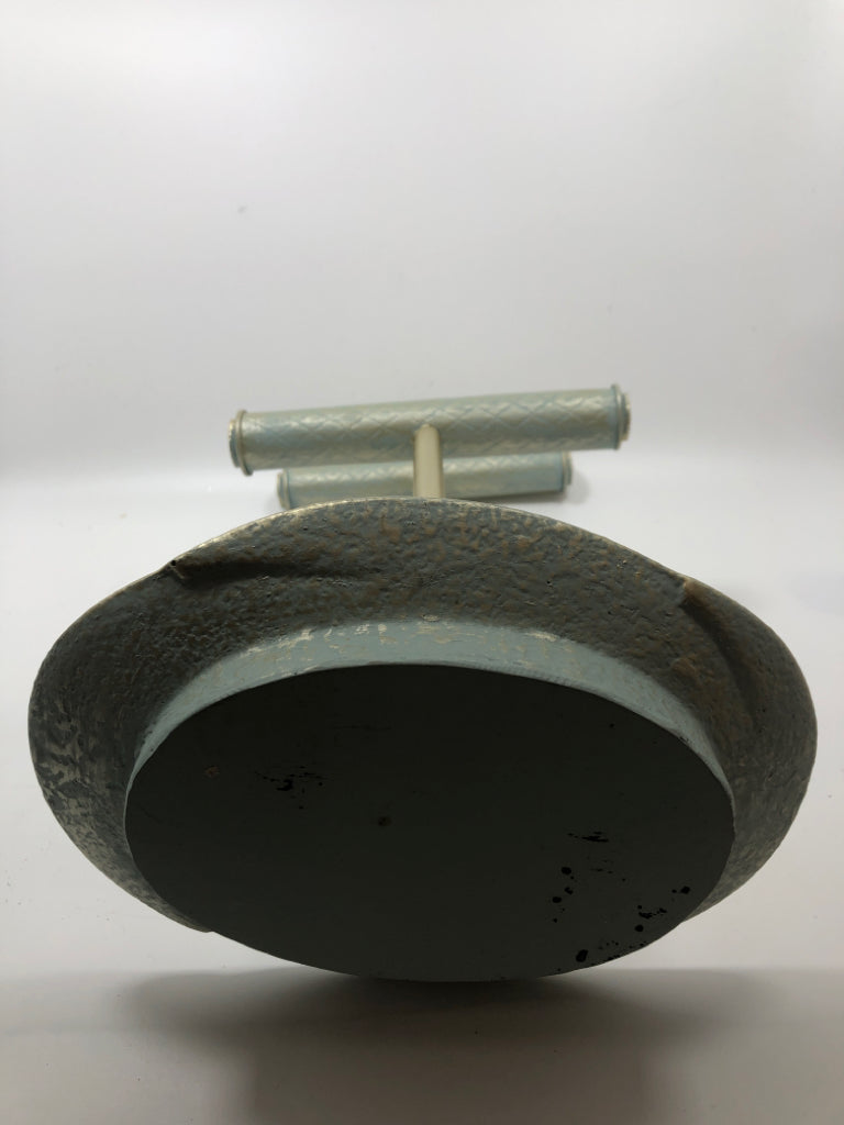 TWO TIER DISTRESSED NECKLACE HOLDER W/DISH BASE.