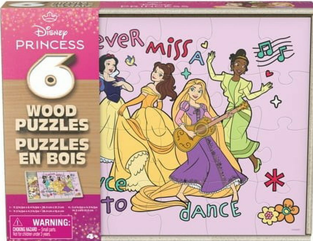 Spin Master Games  Disney Princes 6-Pack of Wooden Jigsaw Puzzles  for Ages 3 an