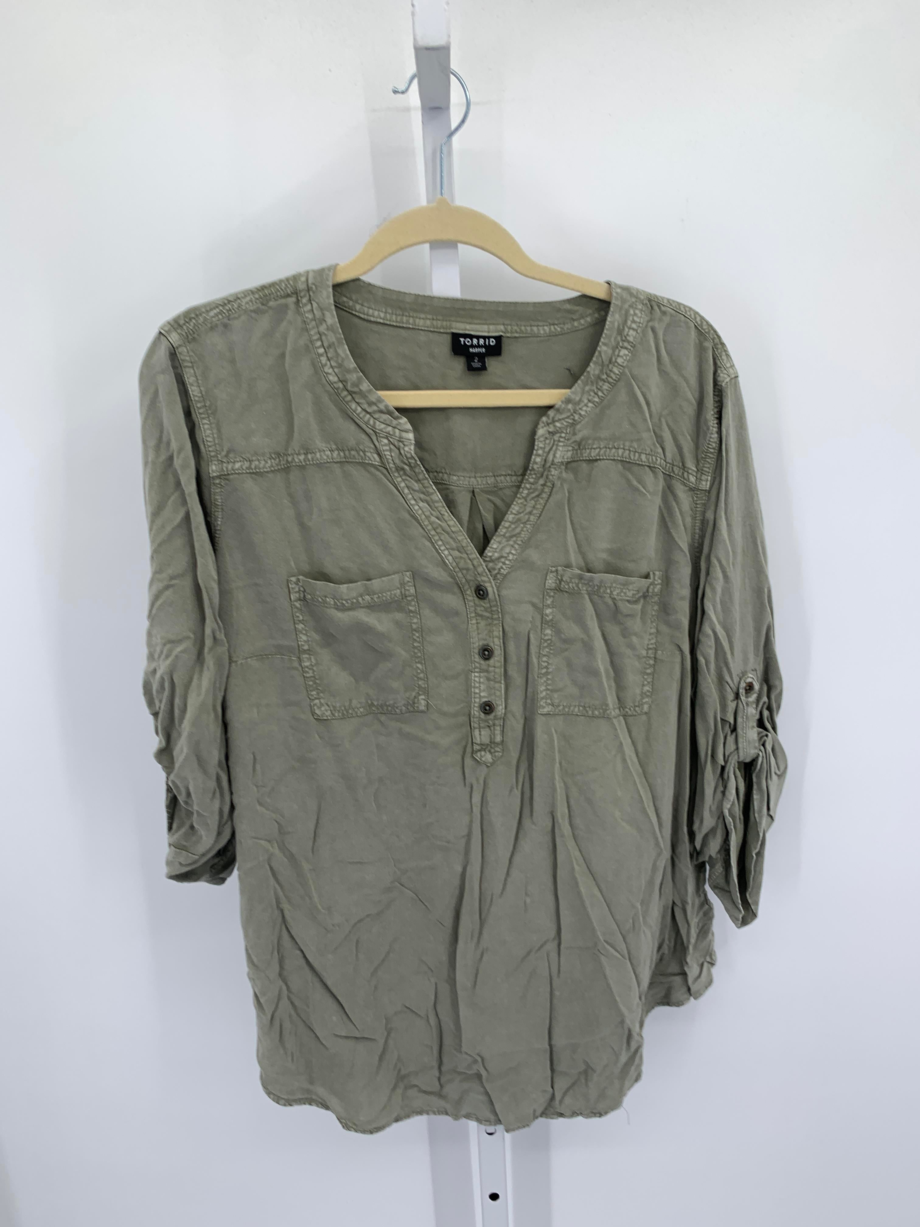 Torrid Size 2X Womens 3/4 Sleeve Shirt