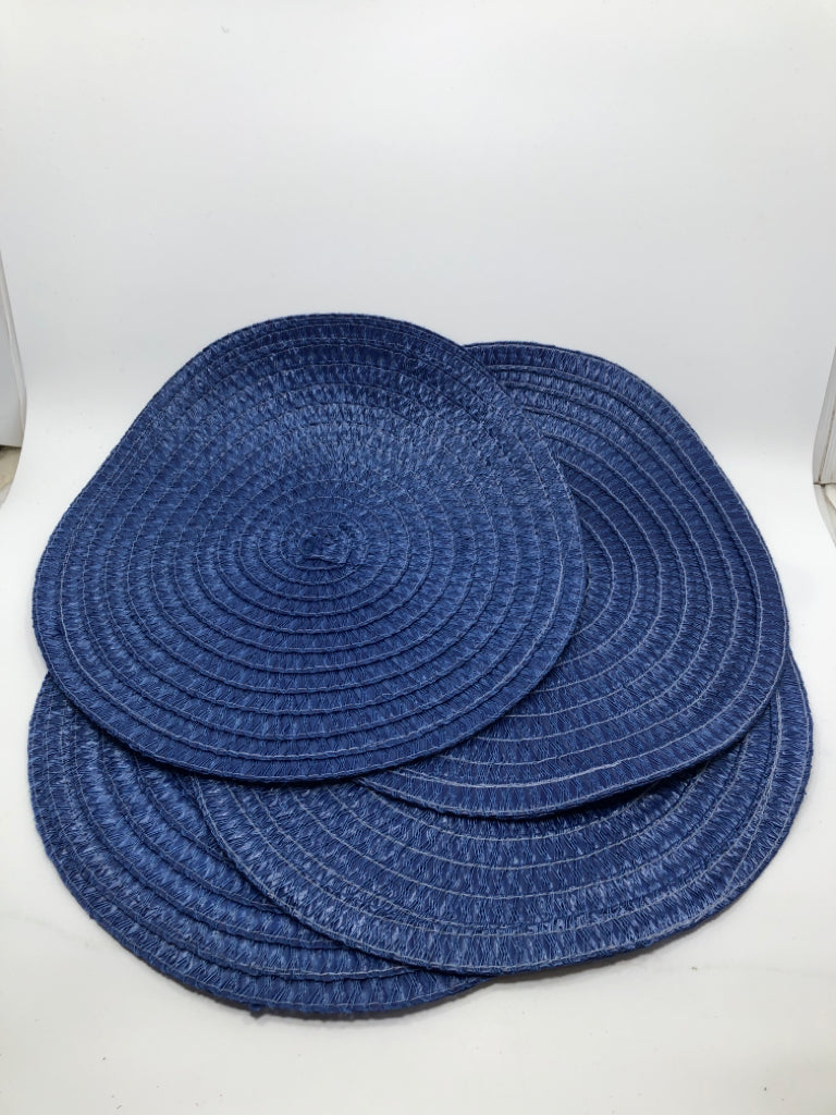 4 BLUE WOVEN PLACEMATS.