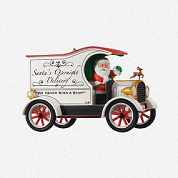 Hallmark Ornament 2013 Here Comes Santa Santa S Overnight Delivery - in Box