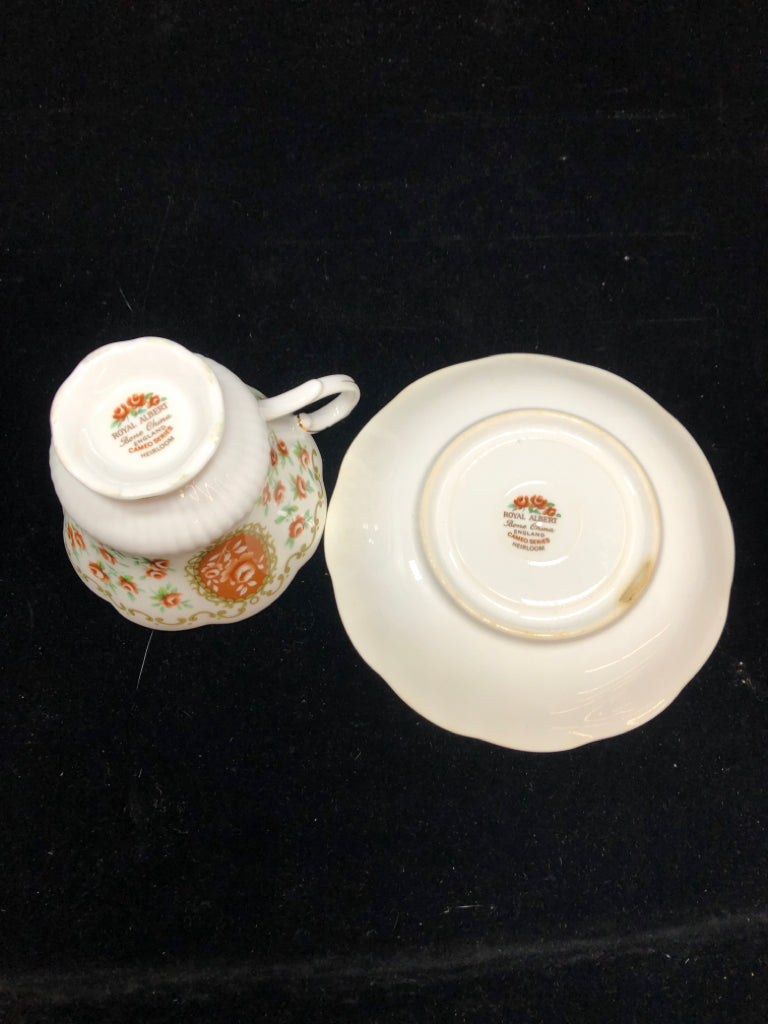 ORANGE FLOWER TEA CUP & SAUCER - ROYAL ALBERT.