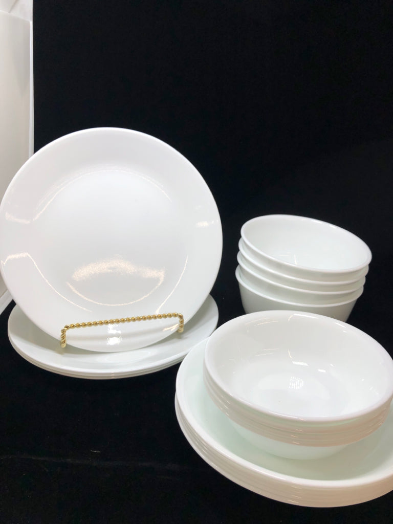 16PC CORELLE WHITE DINING SET SERVICE FOR 4.