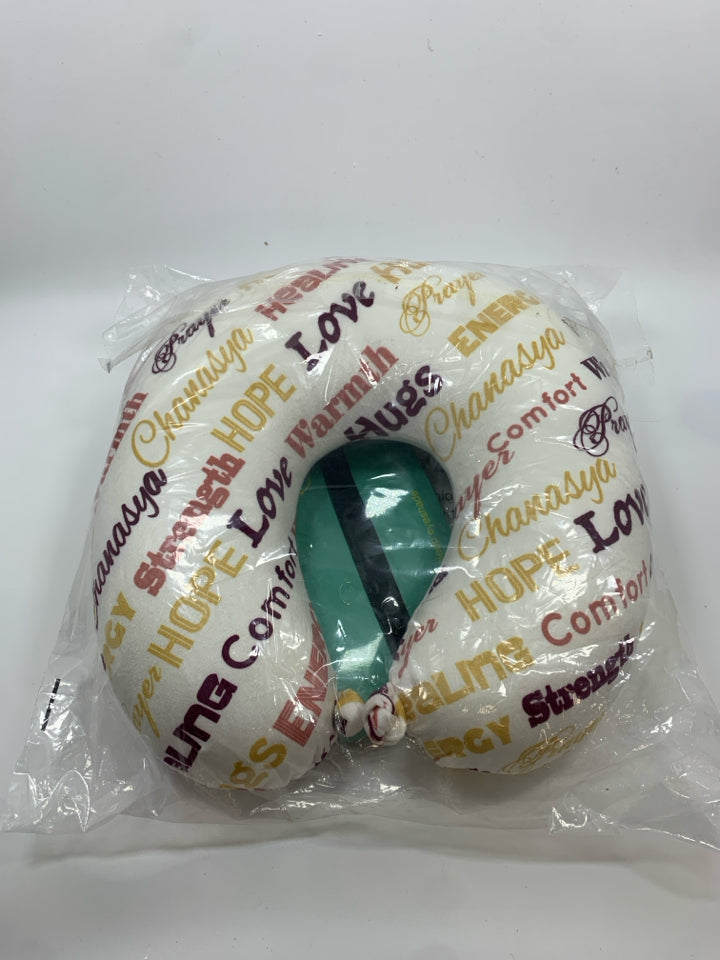 NIB NECK PILLOW POSITIVE AFFIRMATIONS.
