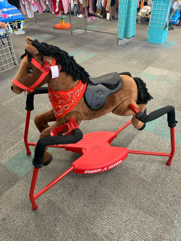 Plush Interactive Spring Riding Horse: Chestnut