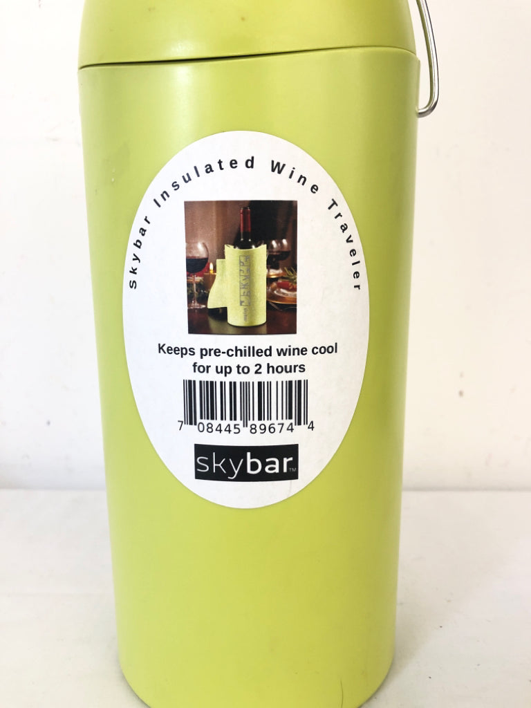 NEON YELLOW SKYBAR WINE BOTTLE CARRIER.