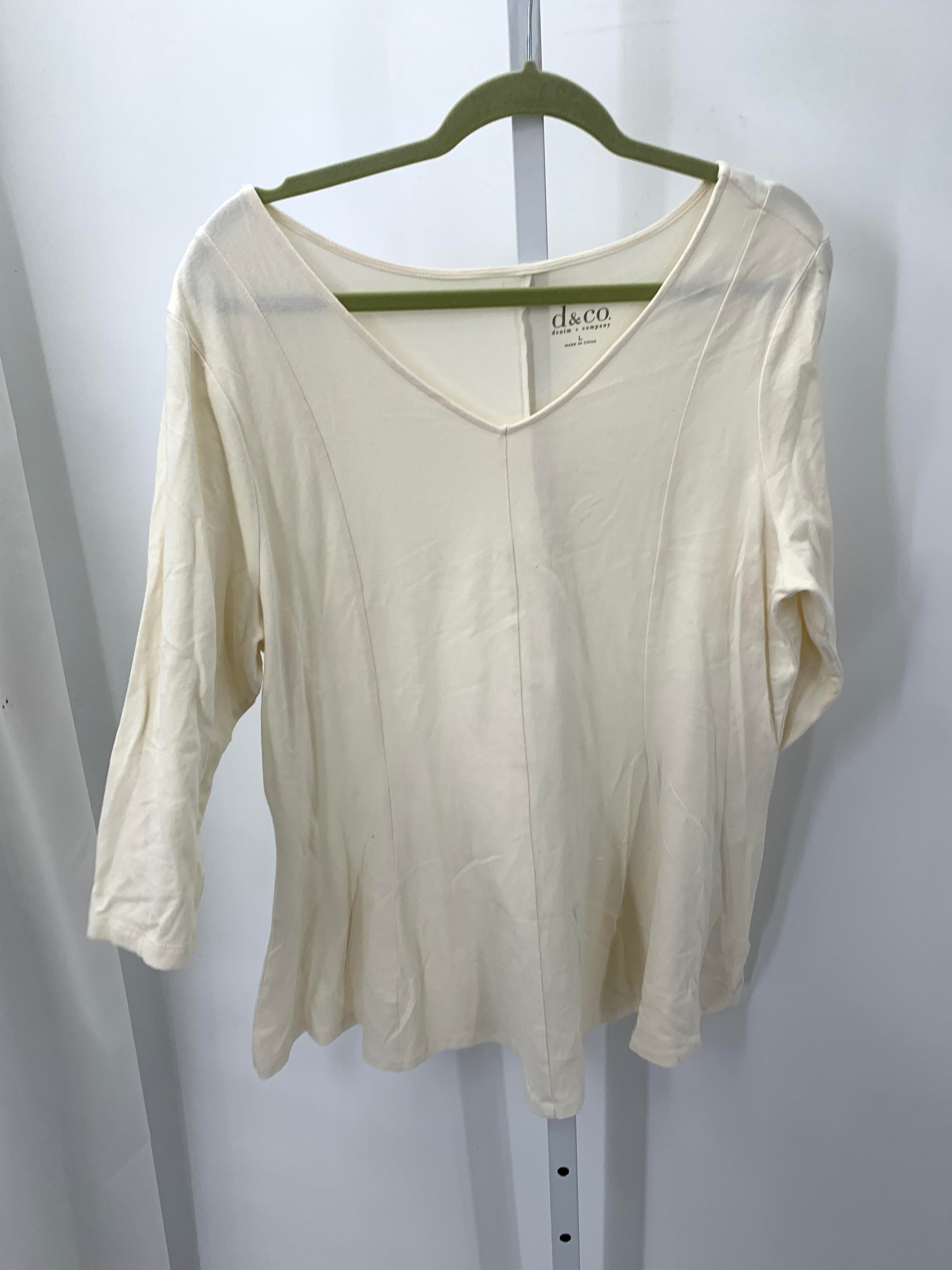 d & co. Size Large Misses 3/4 Sleeve Shirt