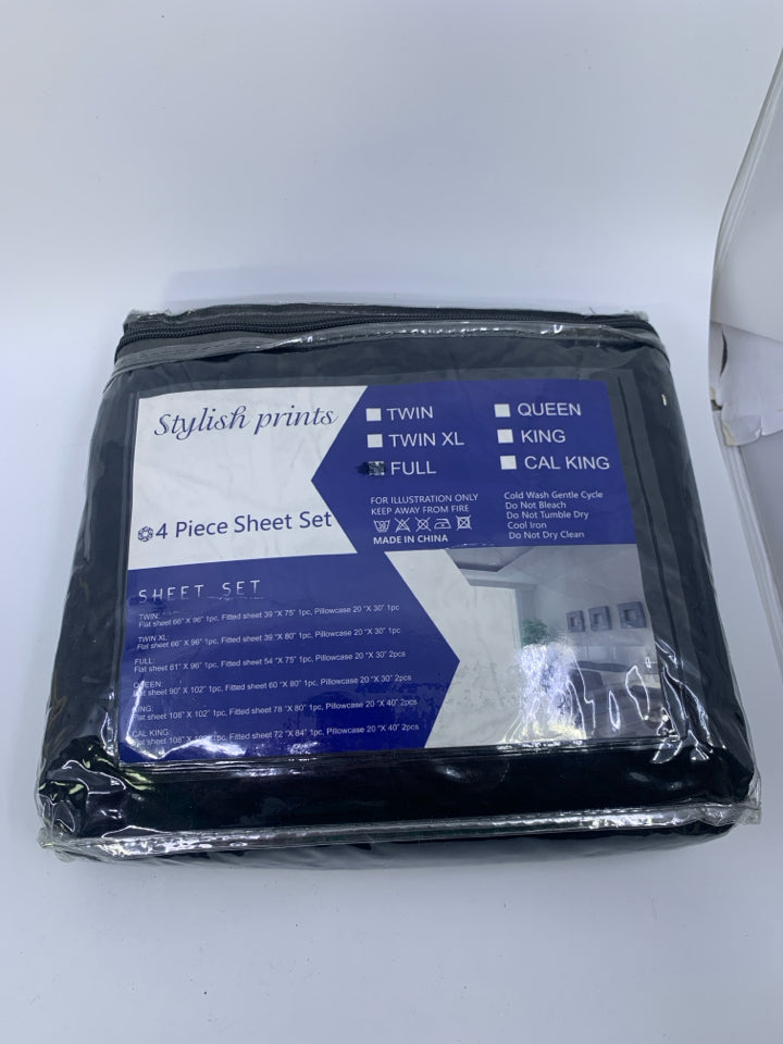 NIP STYLISH PRINTS BED SHEETS 4 PC.