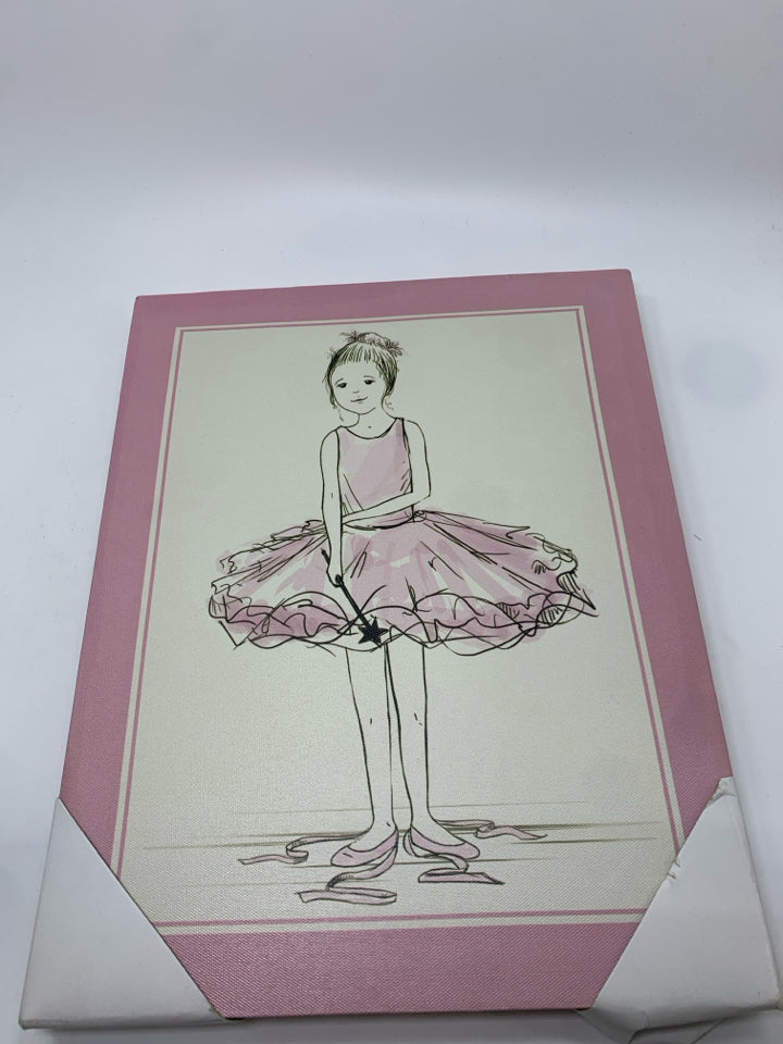 PINK BALLERINA ON CANVAS.