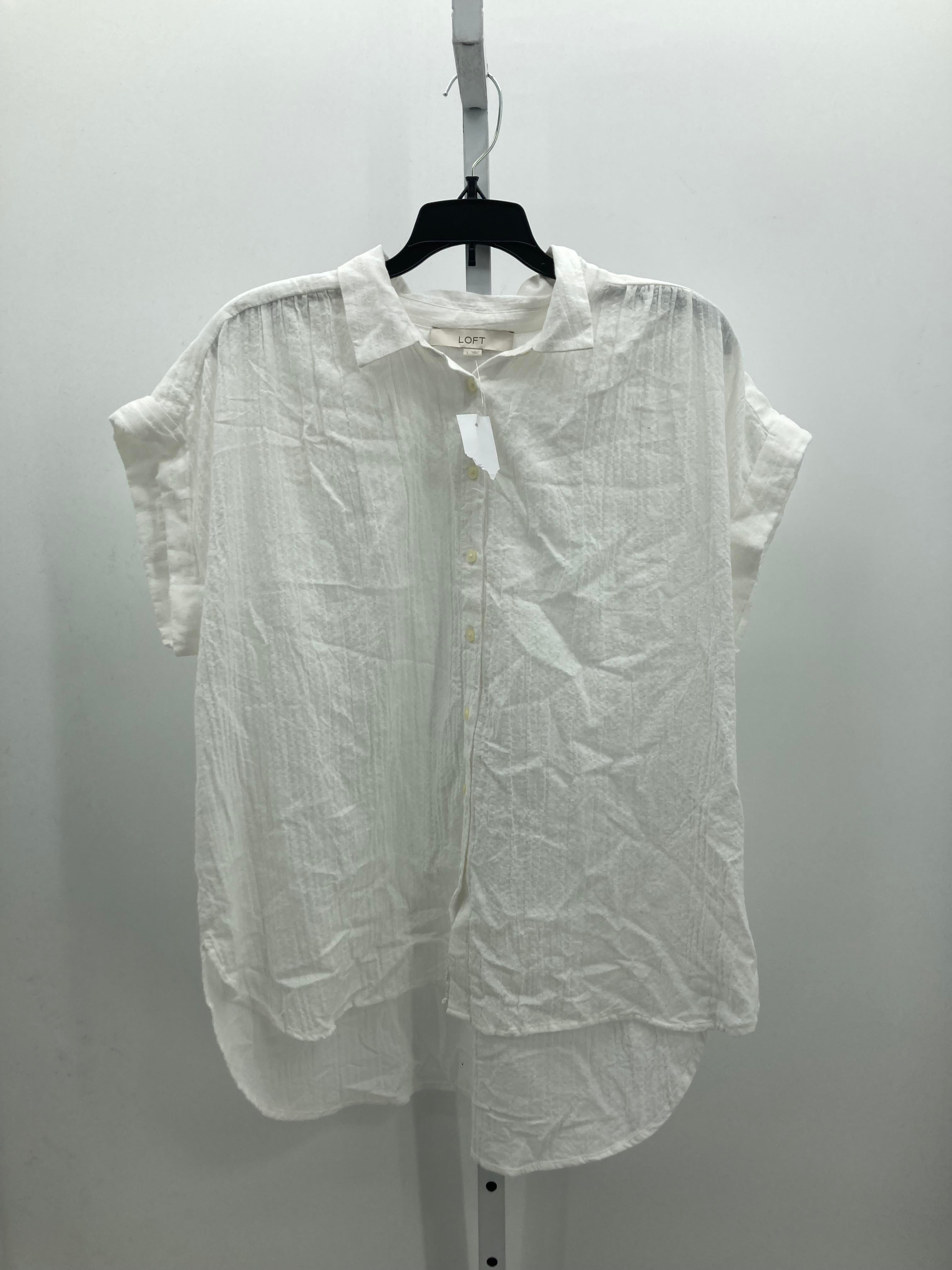 Loft Size Large Misses Short Sleeve Shirt
