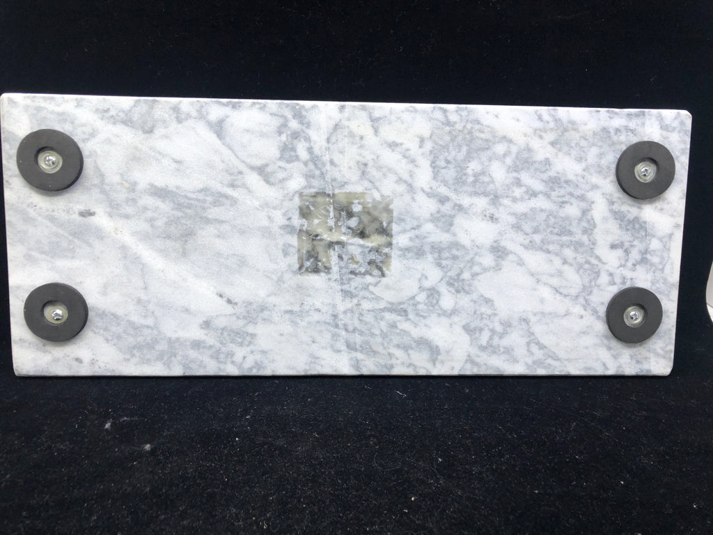 HEAVY GREY MARBLE TRAY W COLD HANDLES.