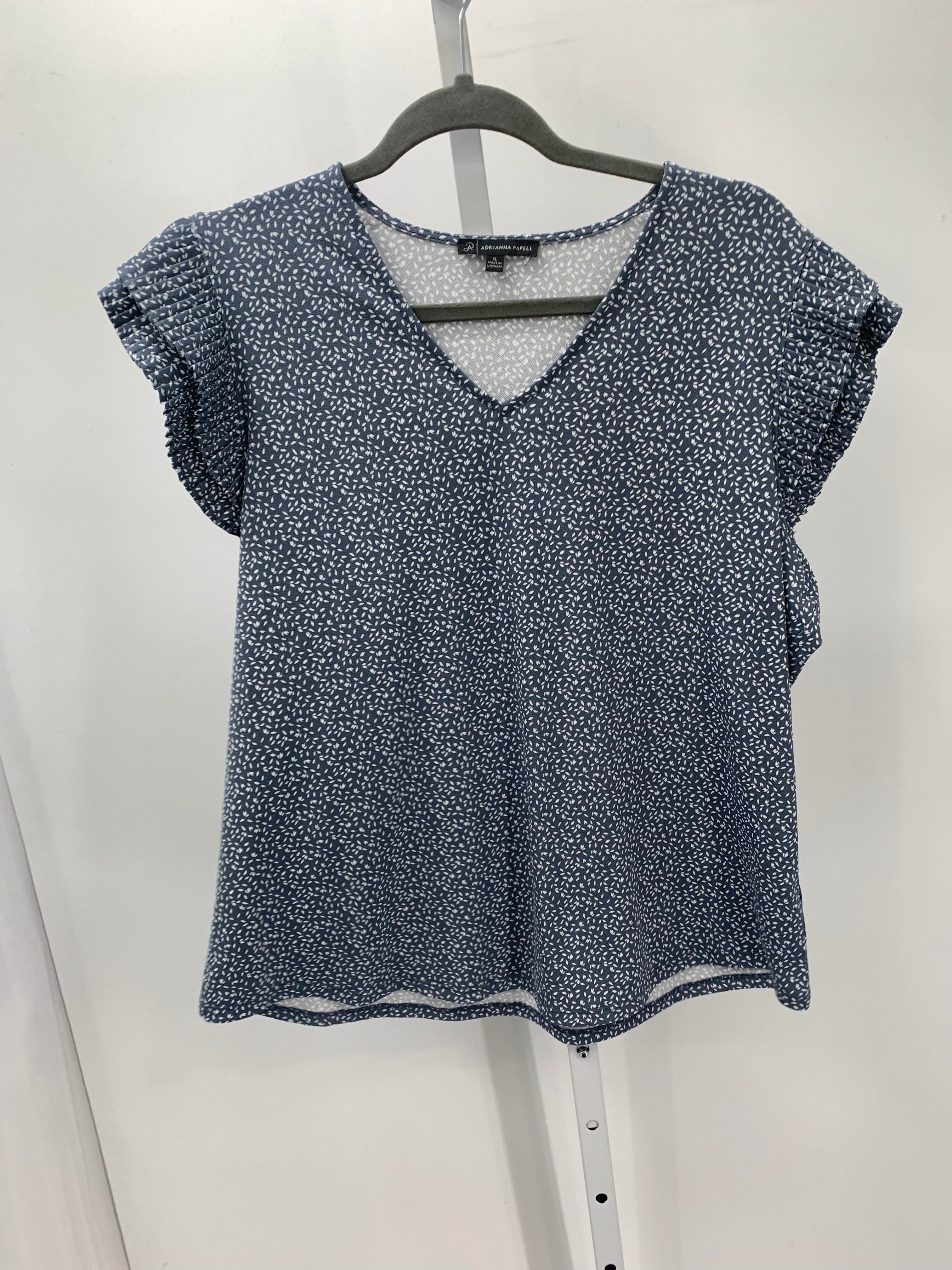 Adrianna Papell Size Extra Large Misses Short Sleeve Shirt