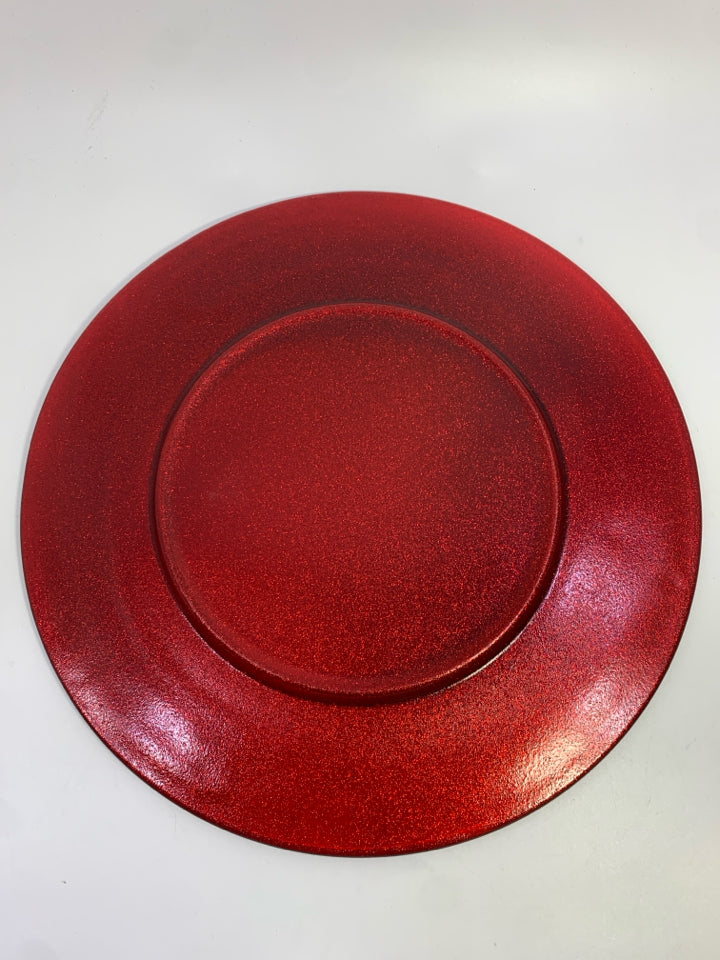 RED GLITTER PLATTER.