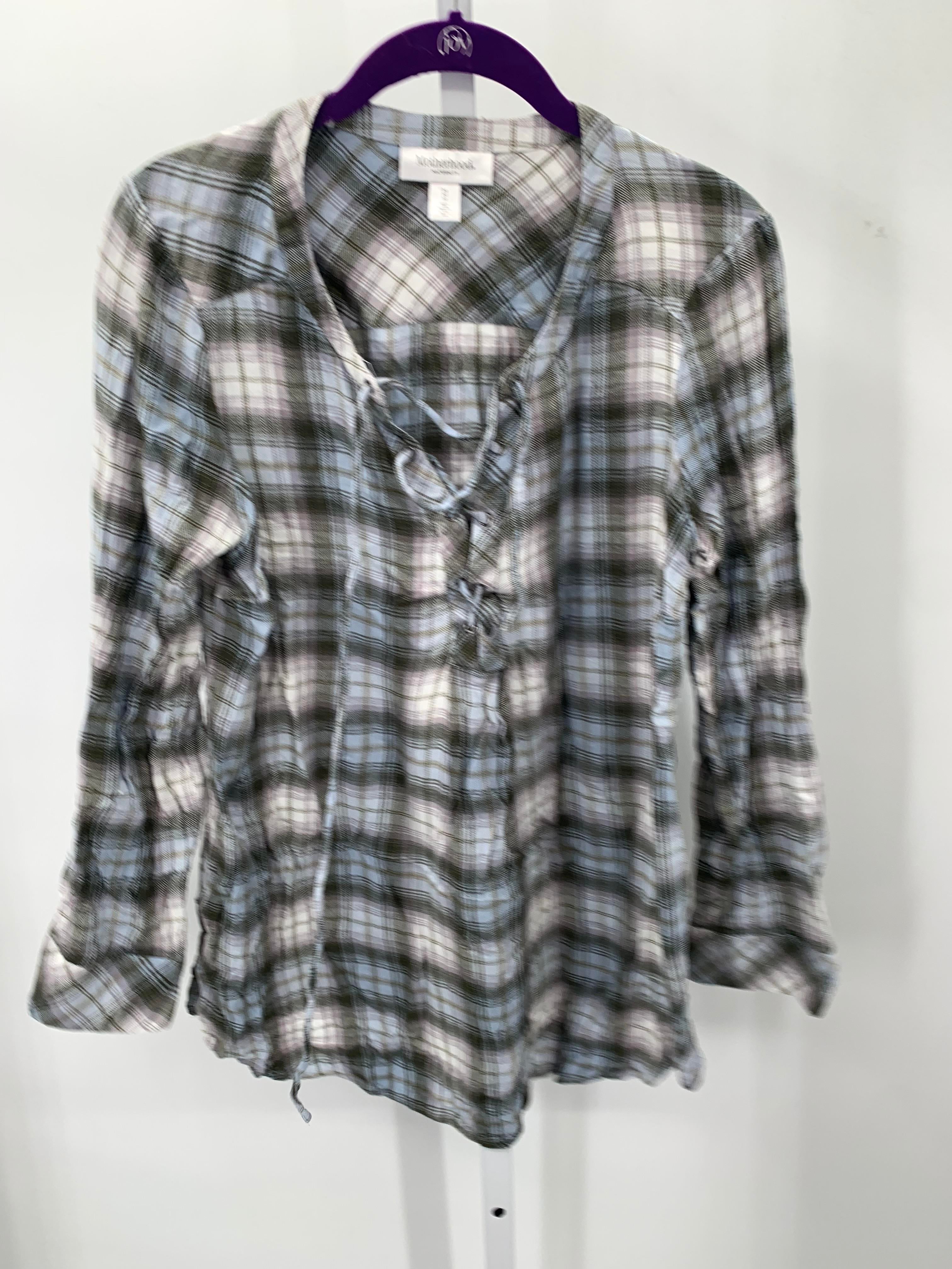 Motherhood Green Size Medium Maternity Long Sleeve Shirt