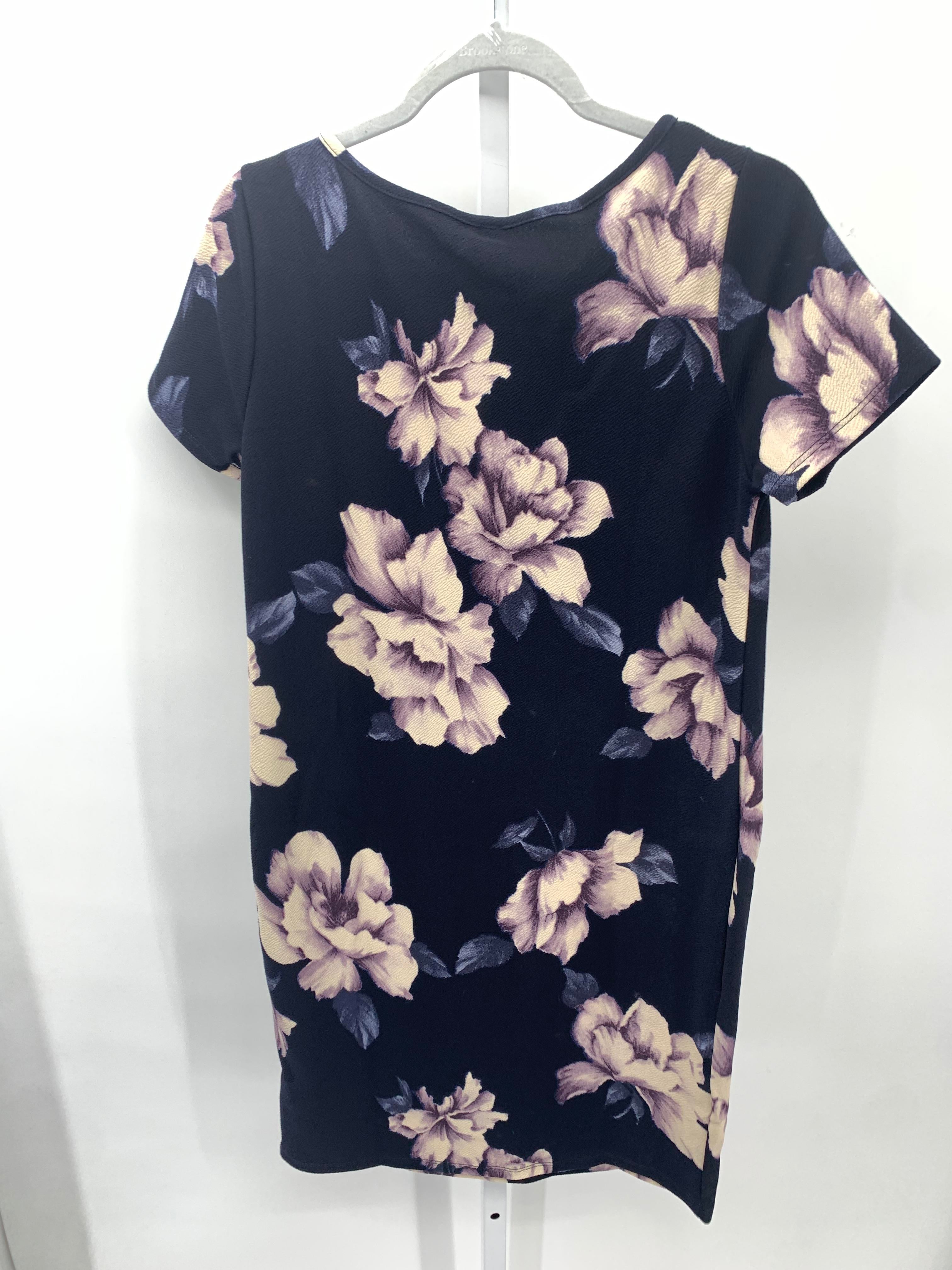 Pink Blush Navy Size Large Maternity Short Sleeve Dress