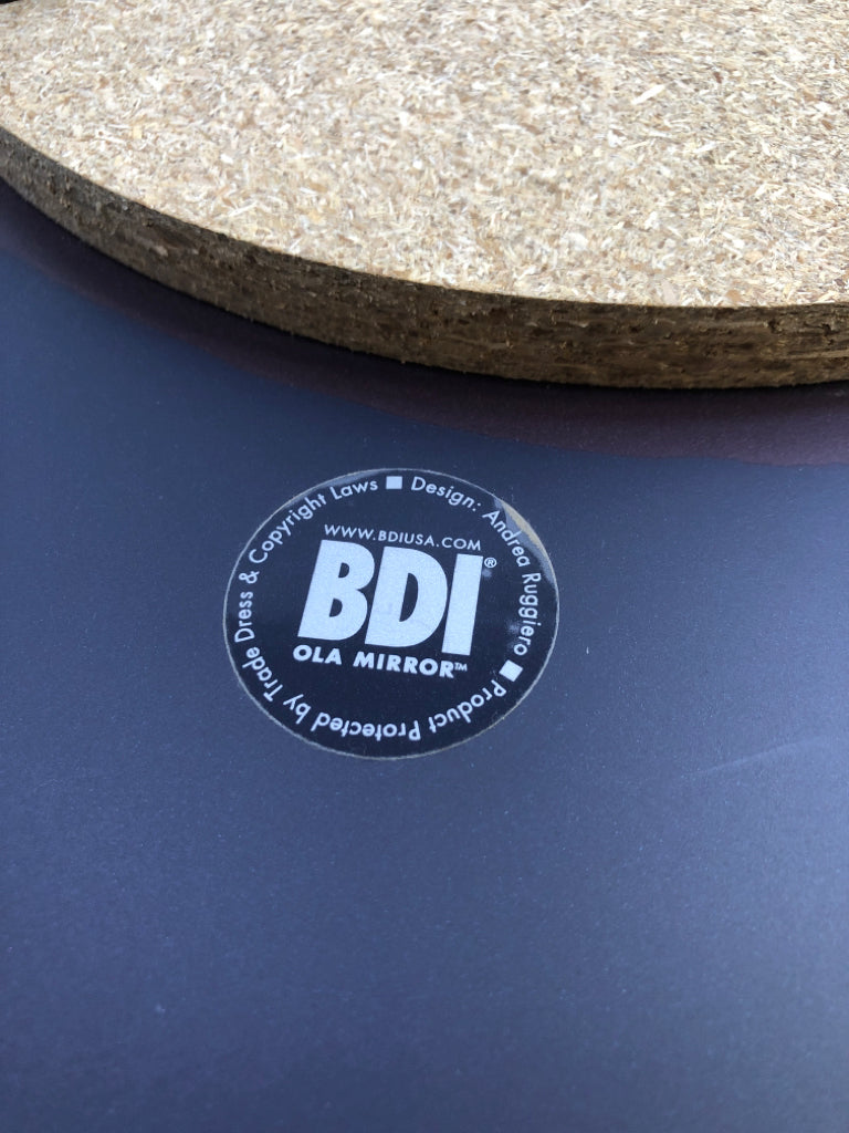 BLUE FLOWER CIRCLE MIRROR BDI OLA BY ANDREA RUGGIERO.