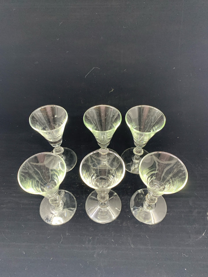 6 GLASS DESERT GLASSES.