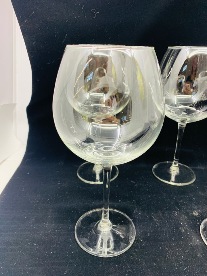 6 BULB WINE GLASSES.