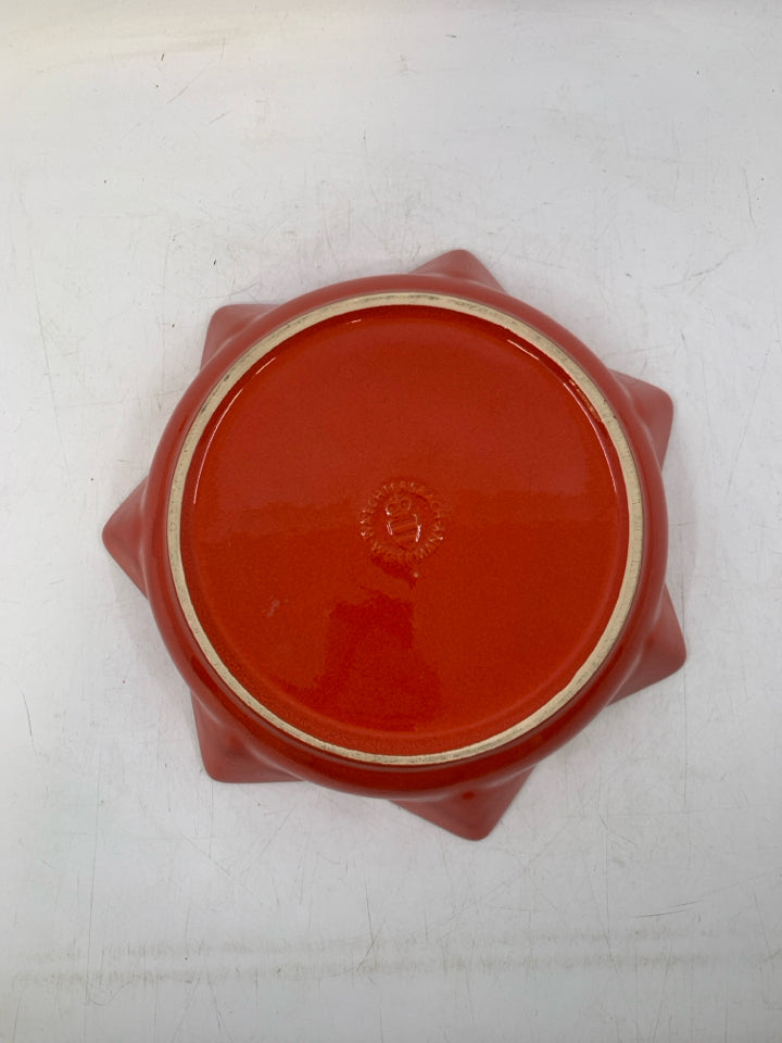 WAECHETERSBACH CHRISTMAS TREE RED STAR SHAPED BOWL.