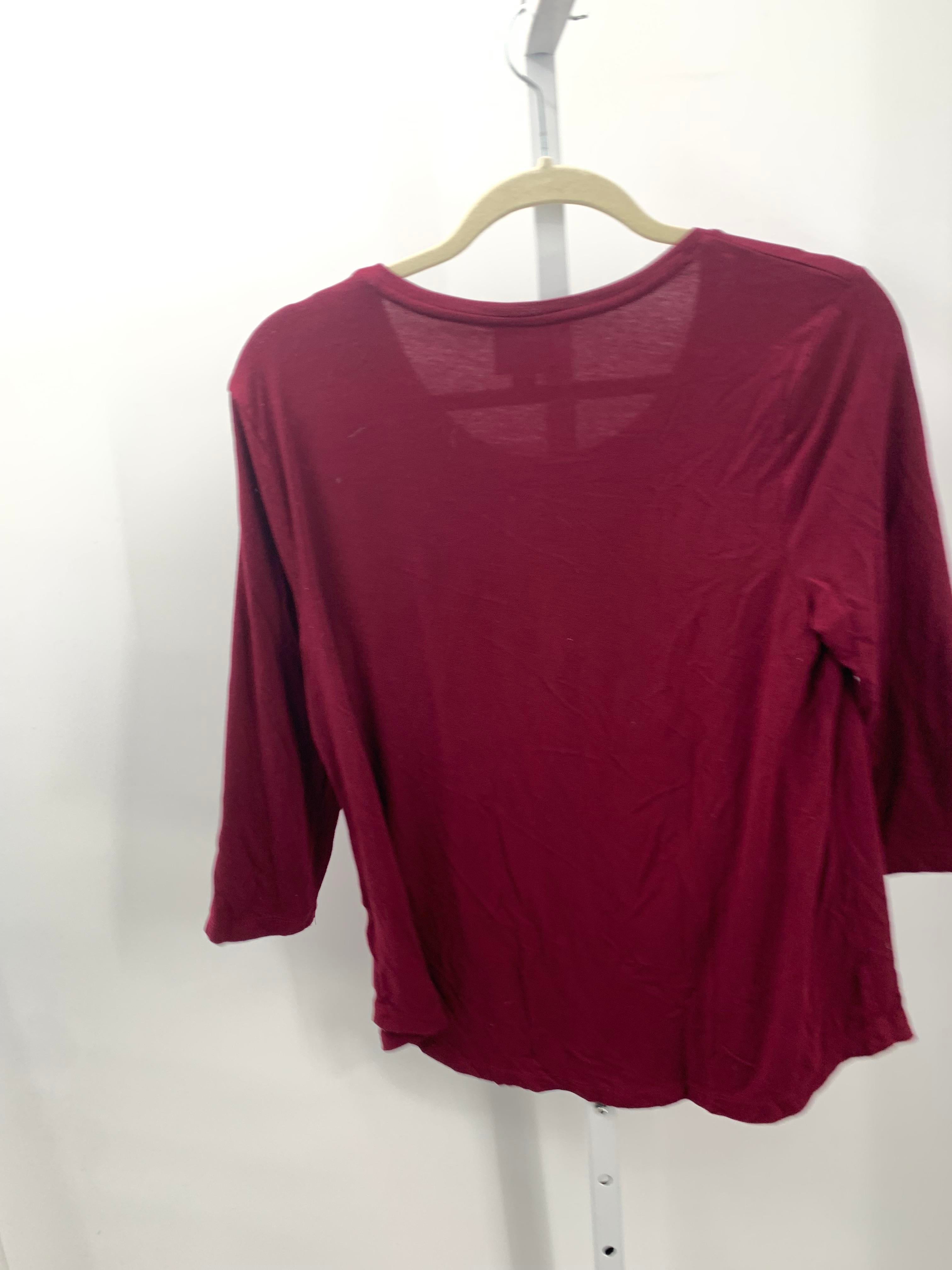 JM Collection Size Large Petite Petite 3/4 Sleeve Shirt