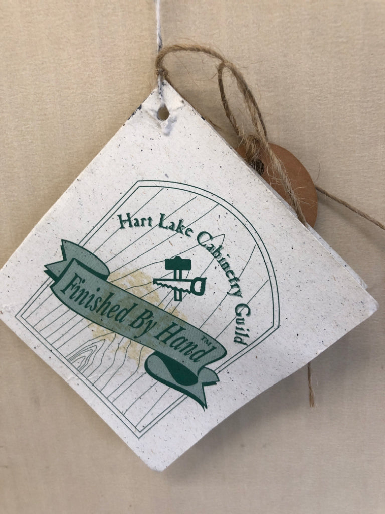 BLUE WOOD WINDOWPANE WALL MIRROR.