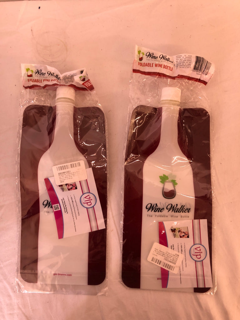 2 NIP FOLDABLE WINE BOTTLE.