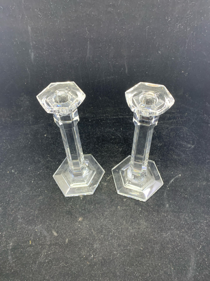 2 HEAVY TAPER CANDLE HOLDERS.