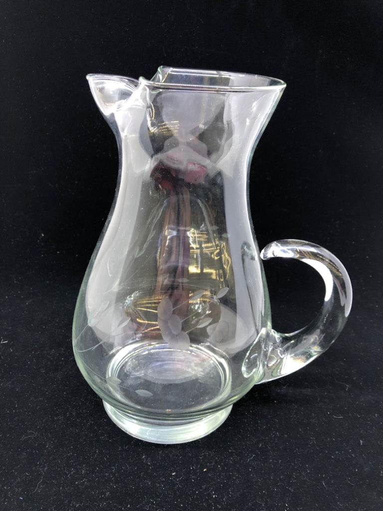 PRINCESS HOUSE ETCHED PITCHER W ICE LIP.