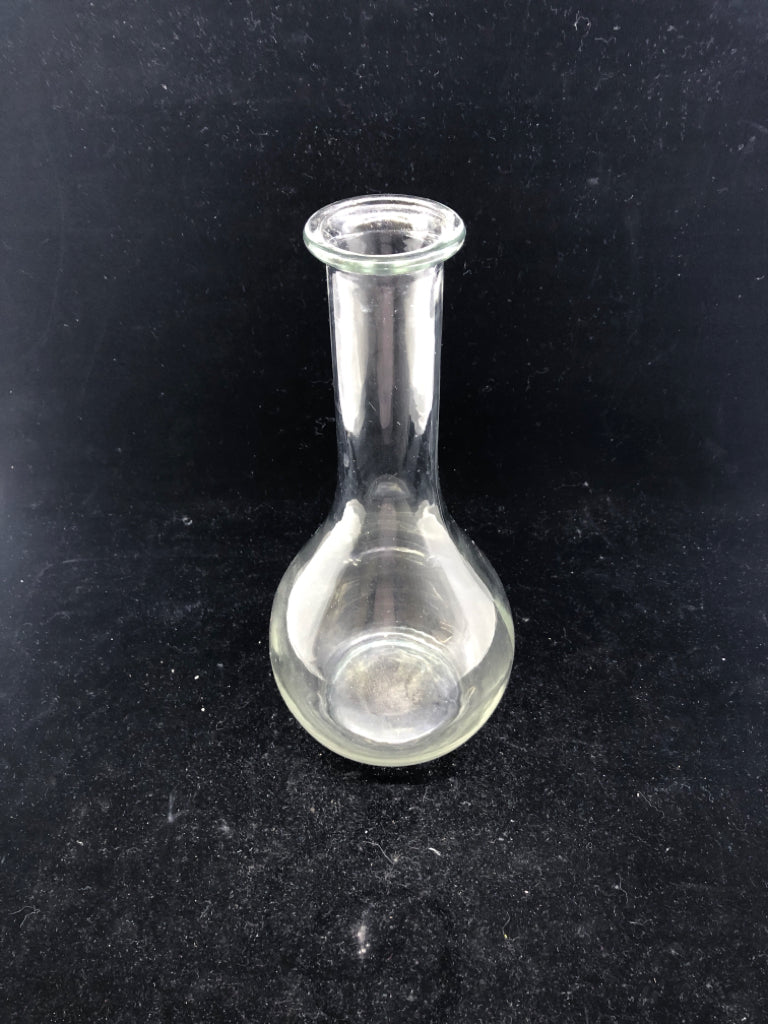 GLASS BOTTLE STYLE VASE.