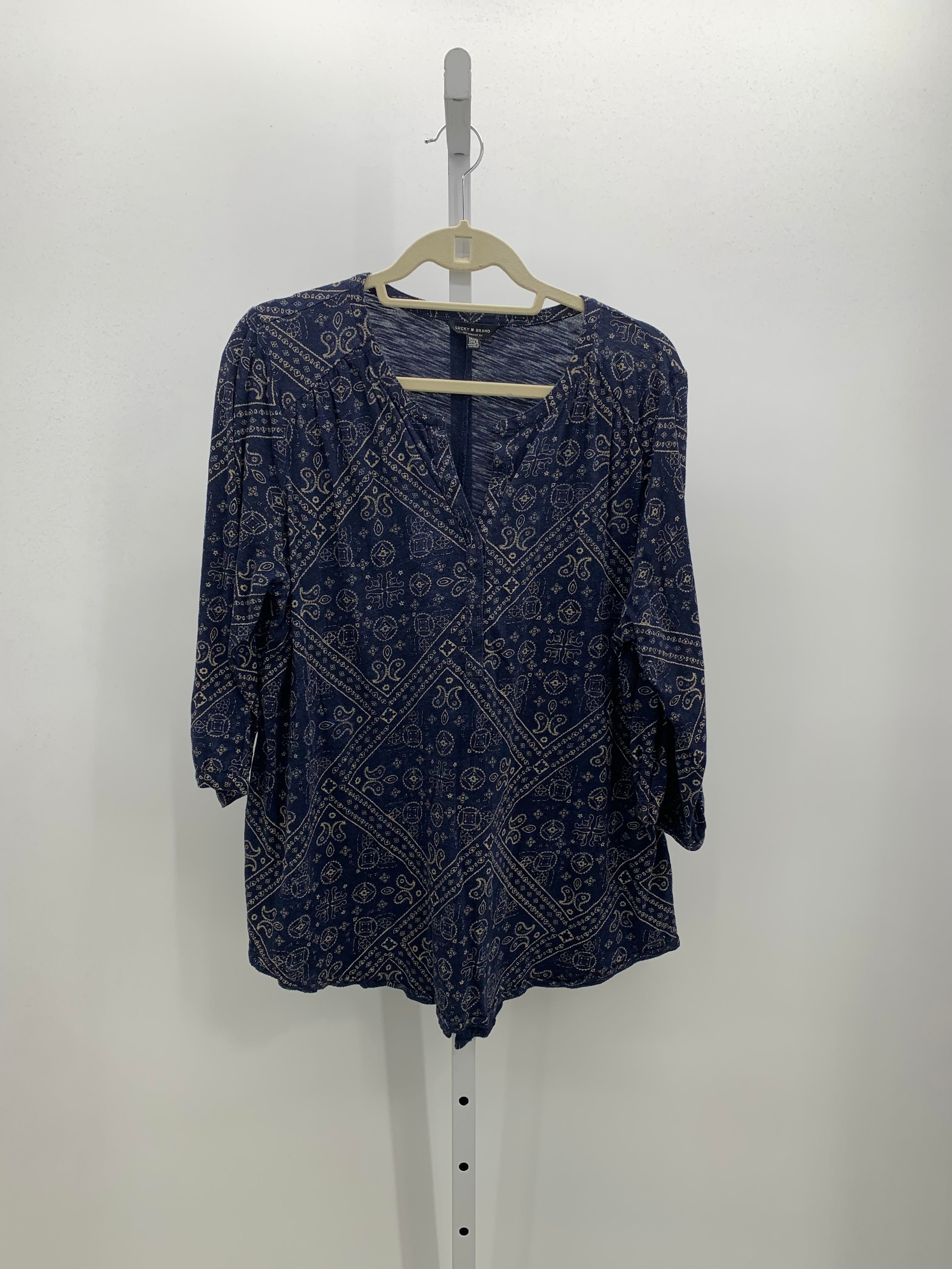 Lucky Size 1X Womens 3/4 Sleeve Shirt