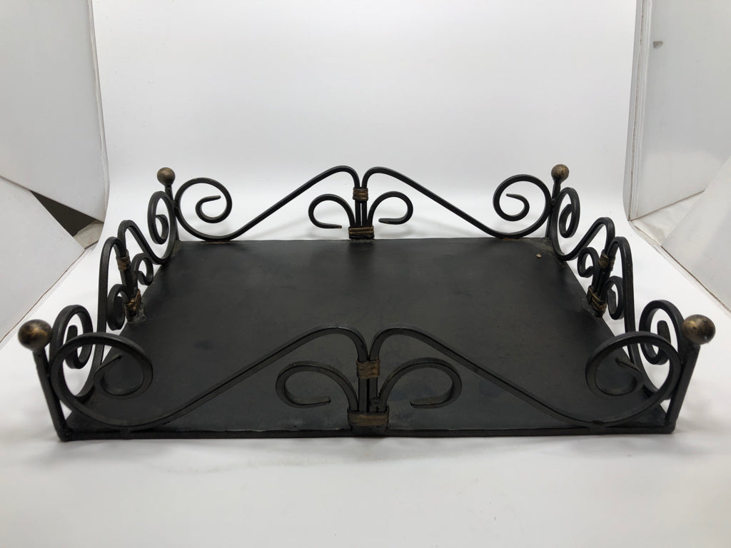 METAL SCROLL TRAY.