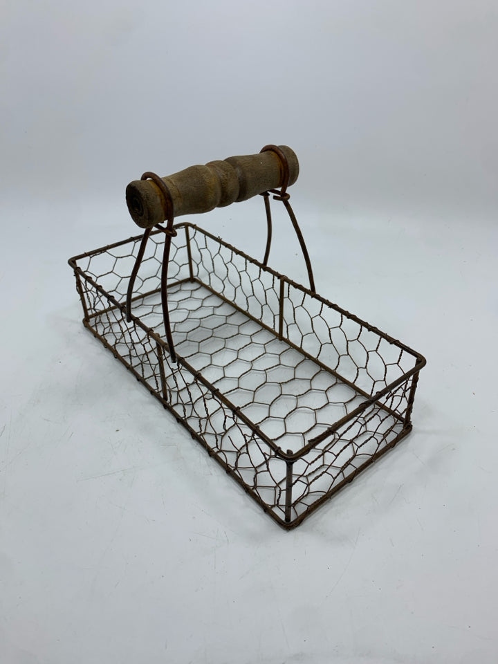 RUSTIC WIRE BASKET.
