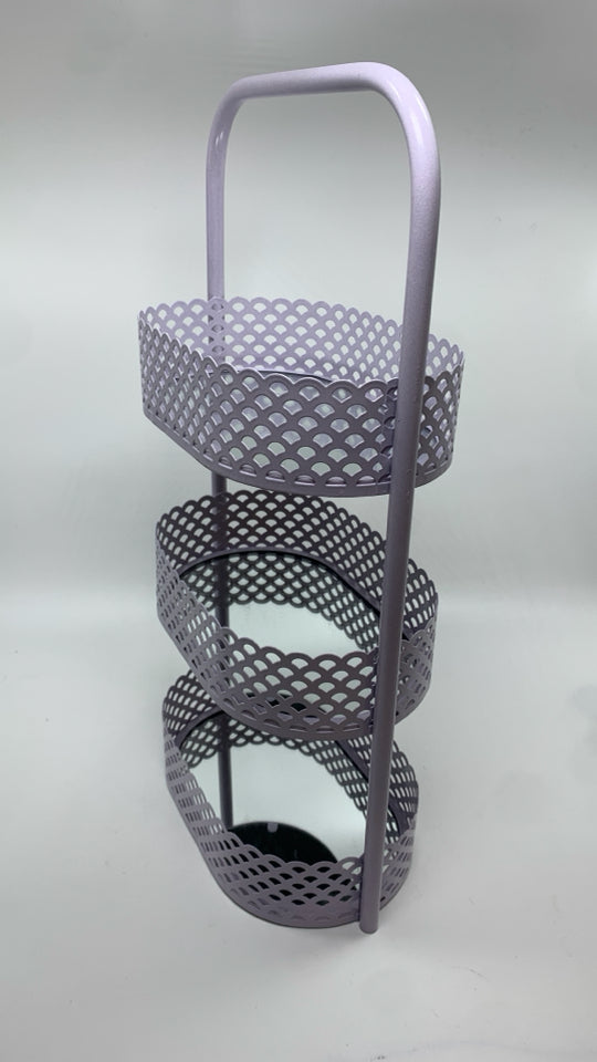3 TIER PURPLE ORGANIZER W/MIRRORED BOTTOM.