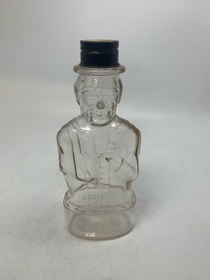 VTG ABRAHAM LINCOLN GLASS BOTTLE BANK.