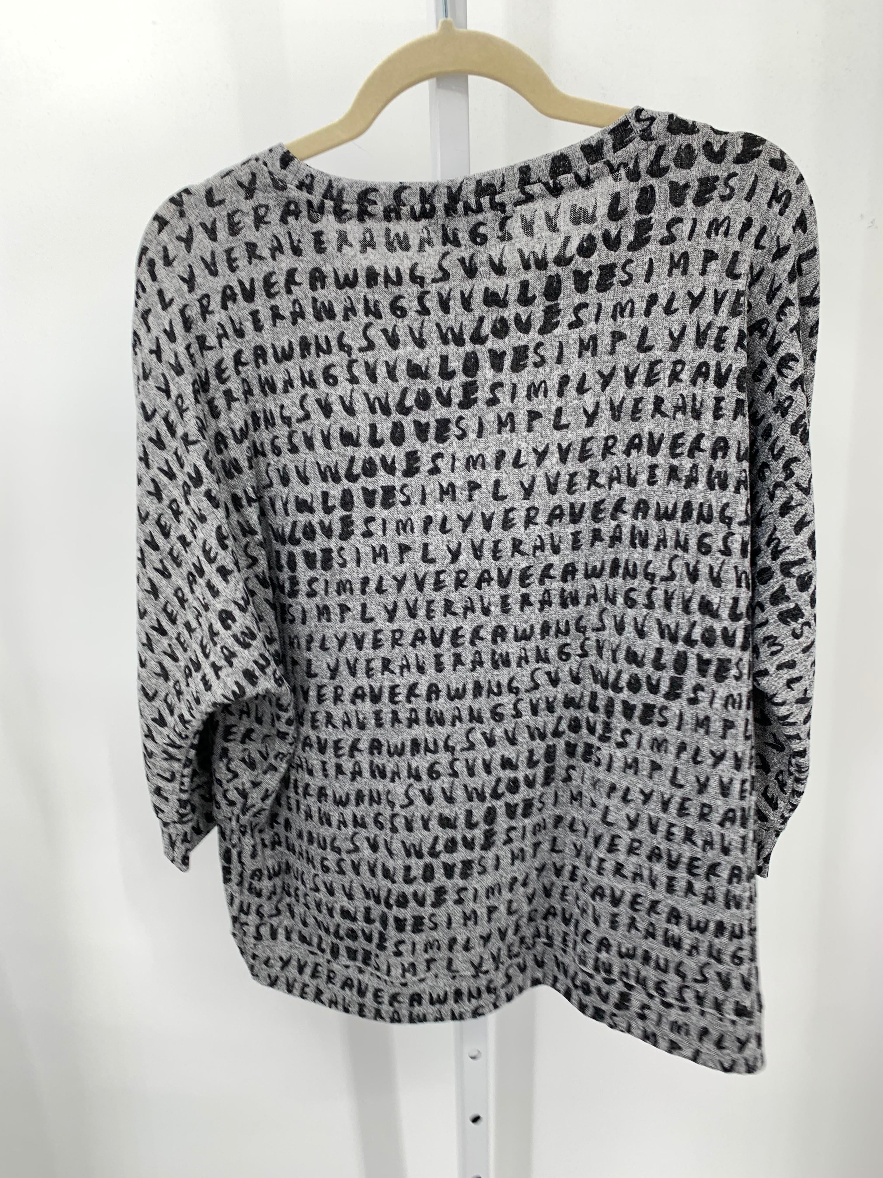 Vera Wang Size Large Misses 3/4 Sleeve Shirt