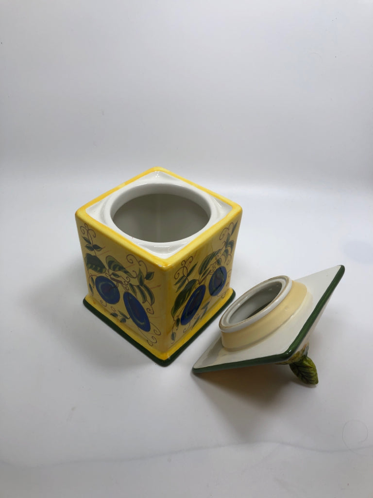 4PC YELLOW FRUIT CANISTERS.