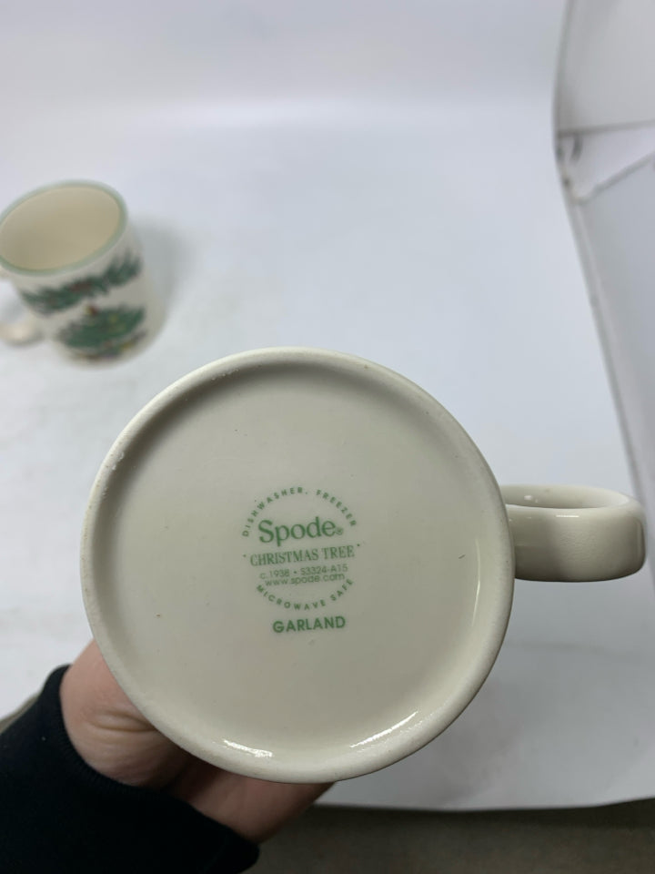 2 SPODE GARLAND CREAM COLORED MUGS.