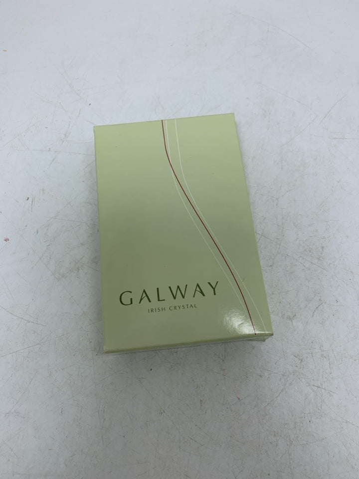 IN BOX GALWAY CRYSTAL ANGEL W/ GREEN SHAMROCK ORNAMENT.