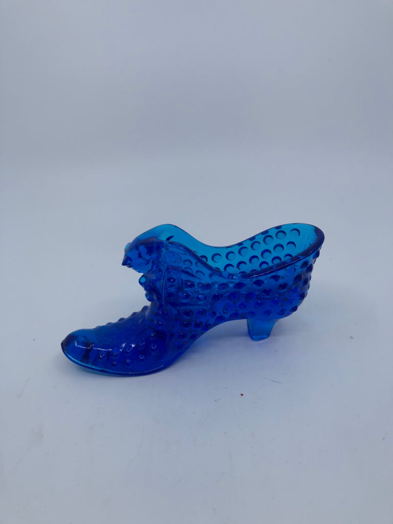 COBALT BLUE HOBNAIL SHOE DECOR.