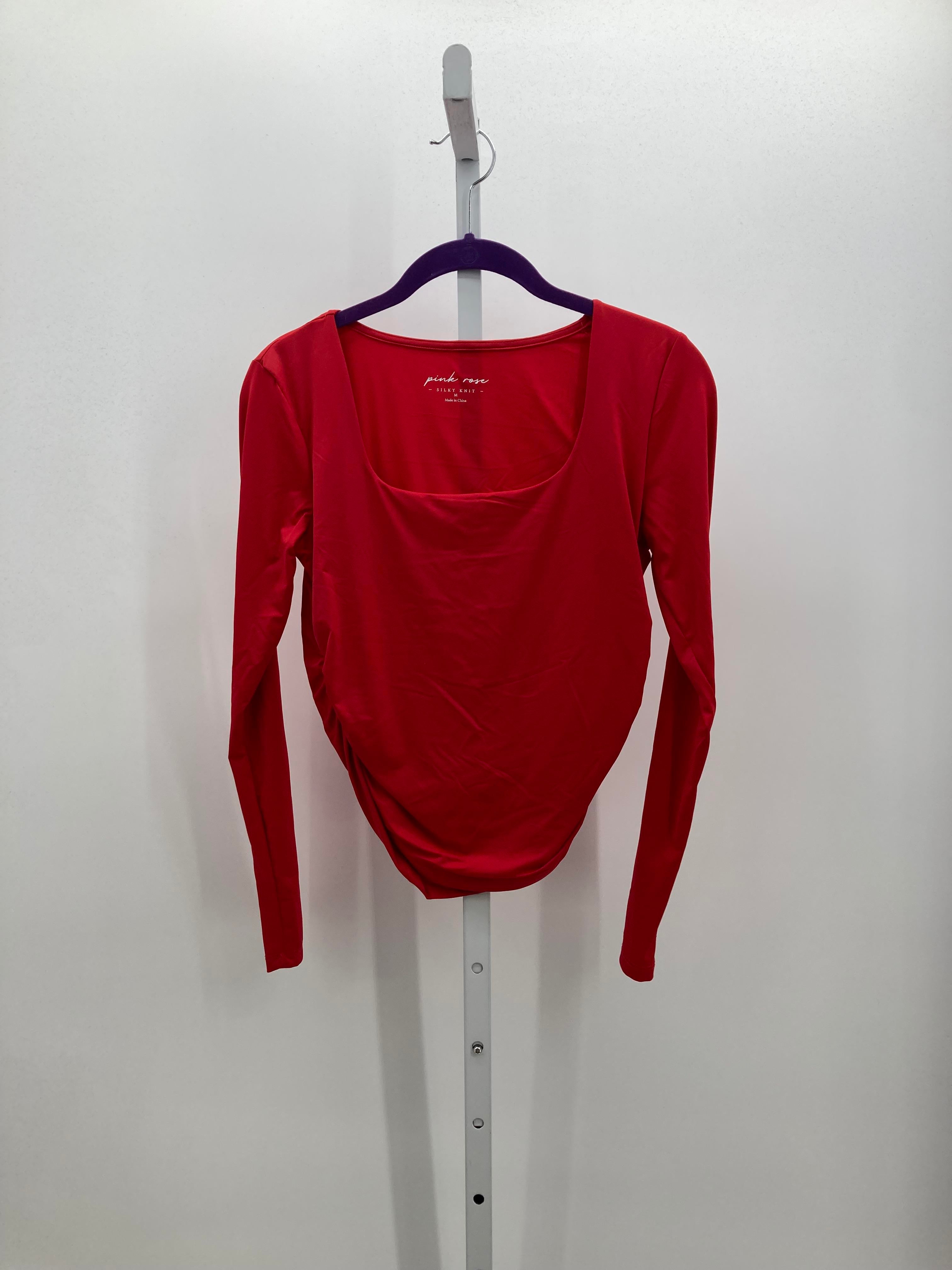 Pink Rose Size Medium Juniors Long Sleeve Shirt