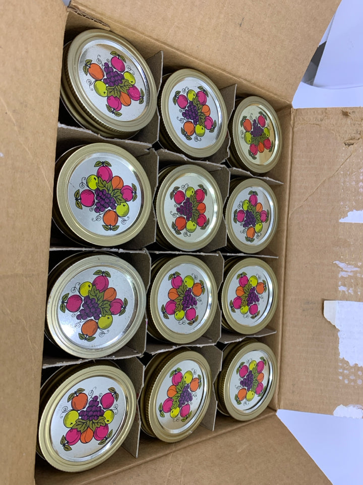 NIB 12 JELLY JARS WITH LID.