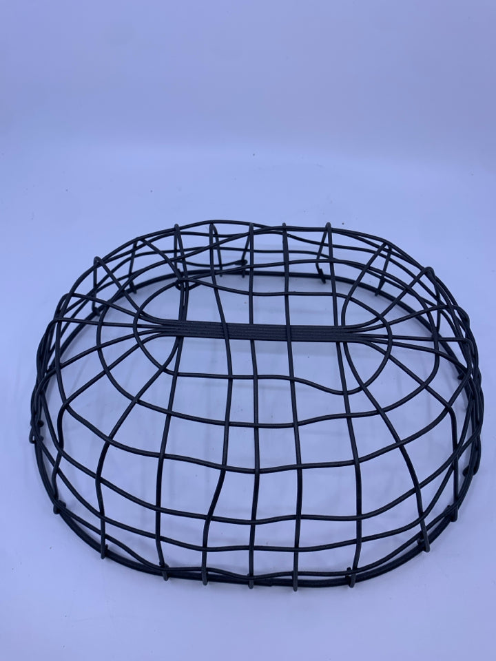 THICK GRAY WIRE BASKET.