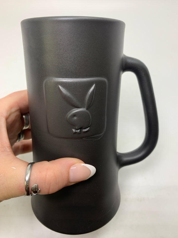 VTG MATTE BLACK PLAYBOY BEER STEIN.