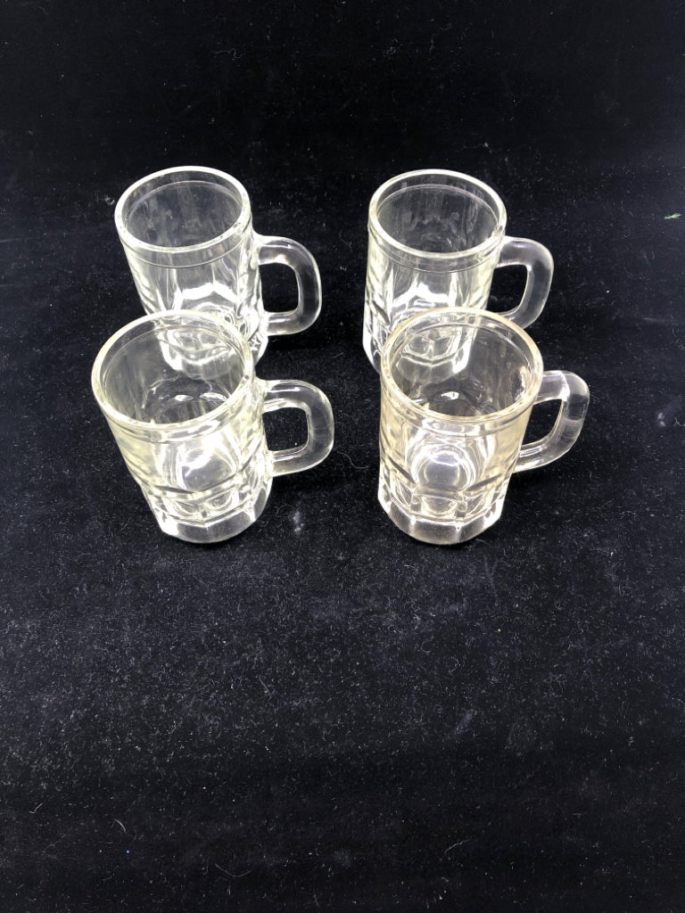 4 SHORT BEER MUGS.