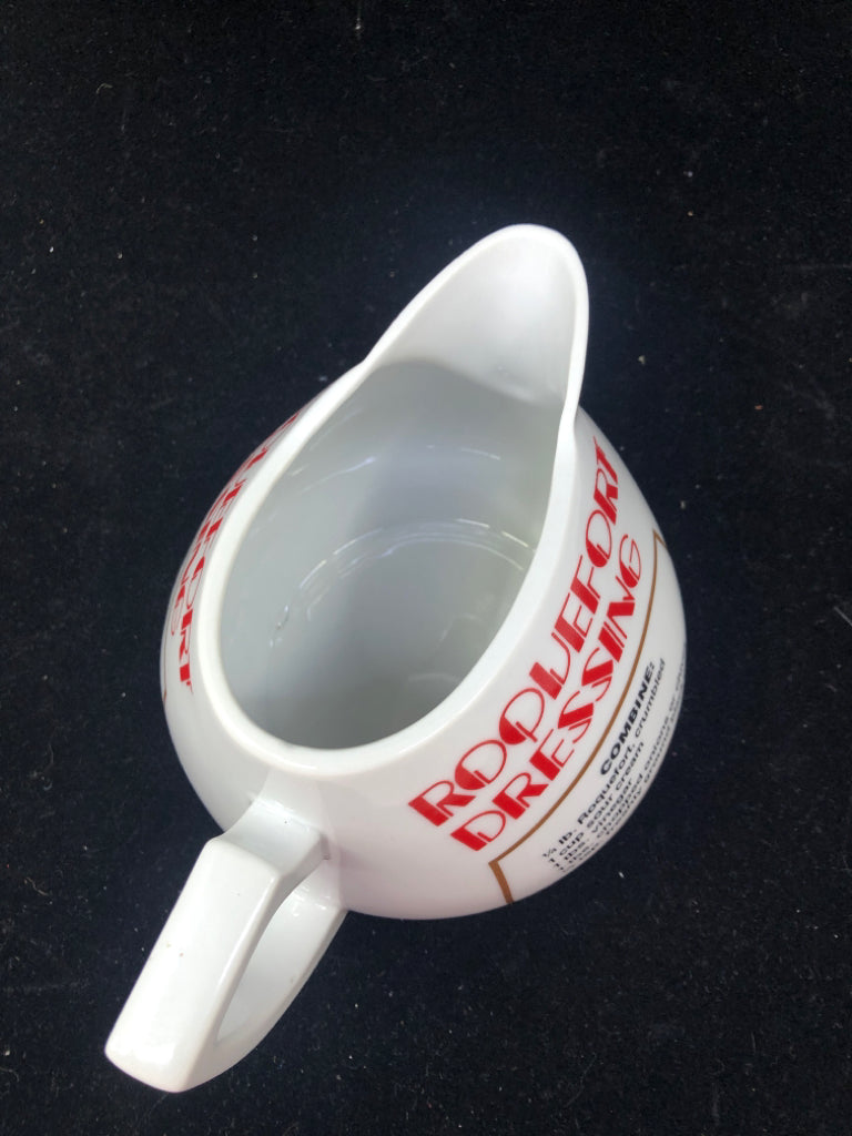 VTG WHITE ROQUEFORT DRESSING BOAT.